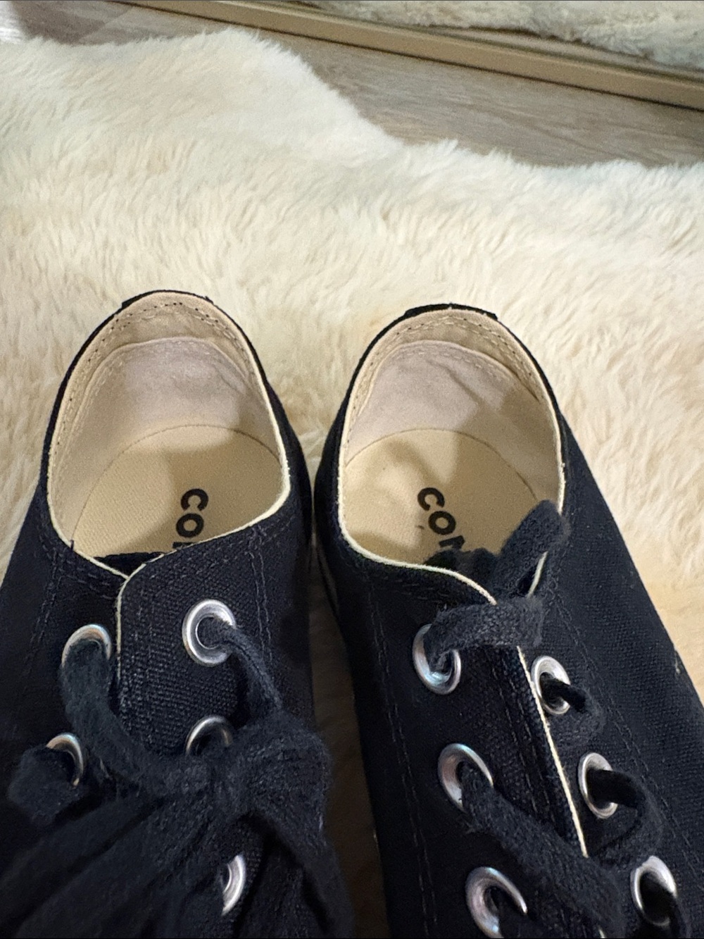 Converse Black and White Platform Low-Top Sneakers - Picture 8 of 11